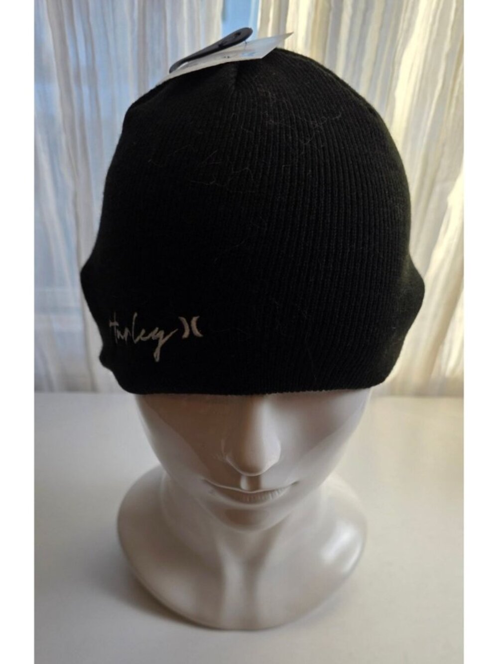 New With Tags. Black Hurley Script Staple Beanie